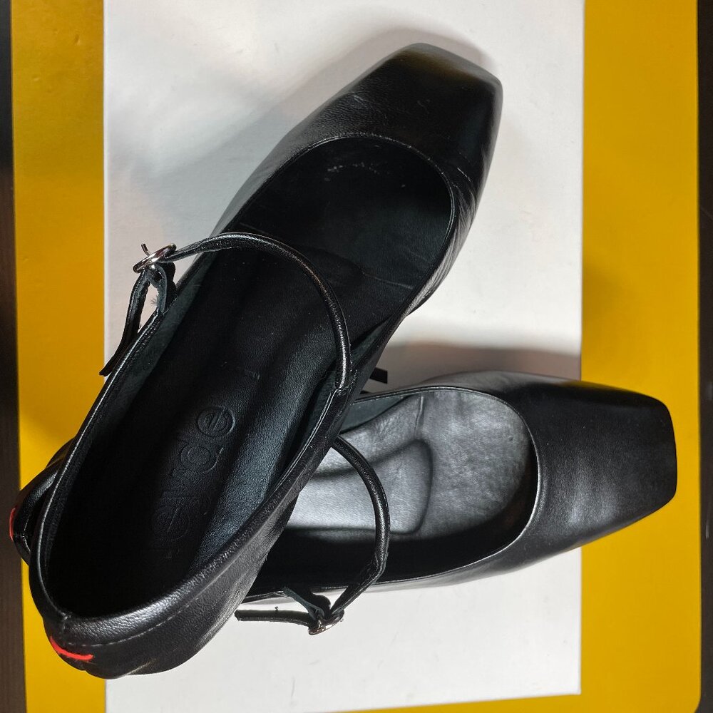 Aeyde Uma Leather Mary Jane Ballerina Flats; Size 37.5